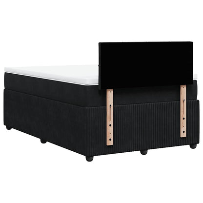 Boxspringbett mit Matratze Schwarz 120x190 cm Samt