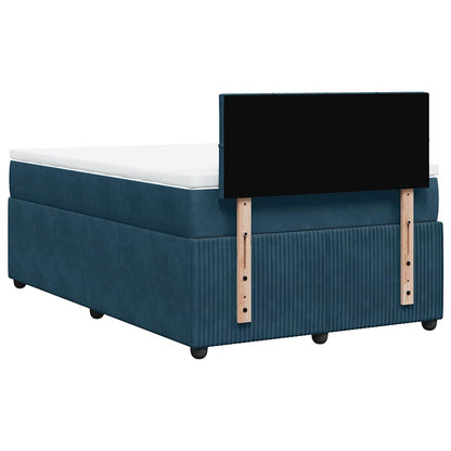 Boxspringbett mit Matratze Blau 120x190 cm Samt