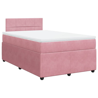 Boxspringbett mit Matratze Rosa 120x190 cm Samt