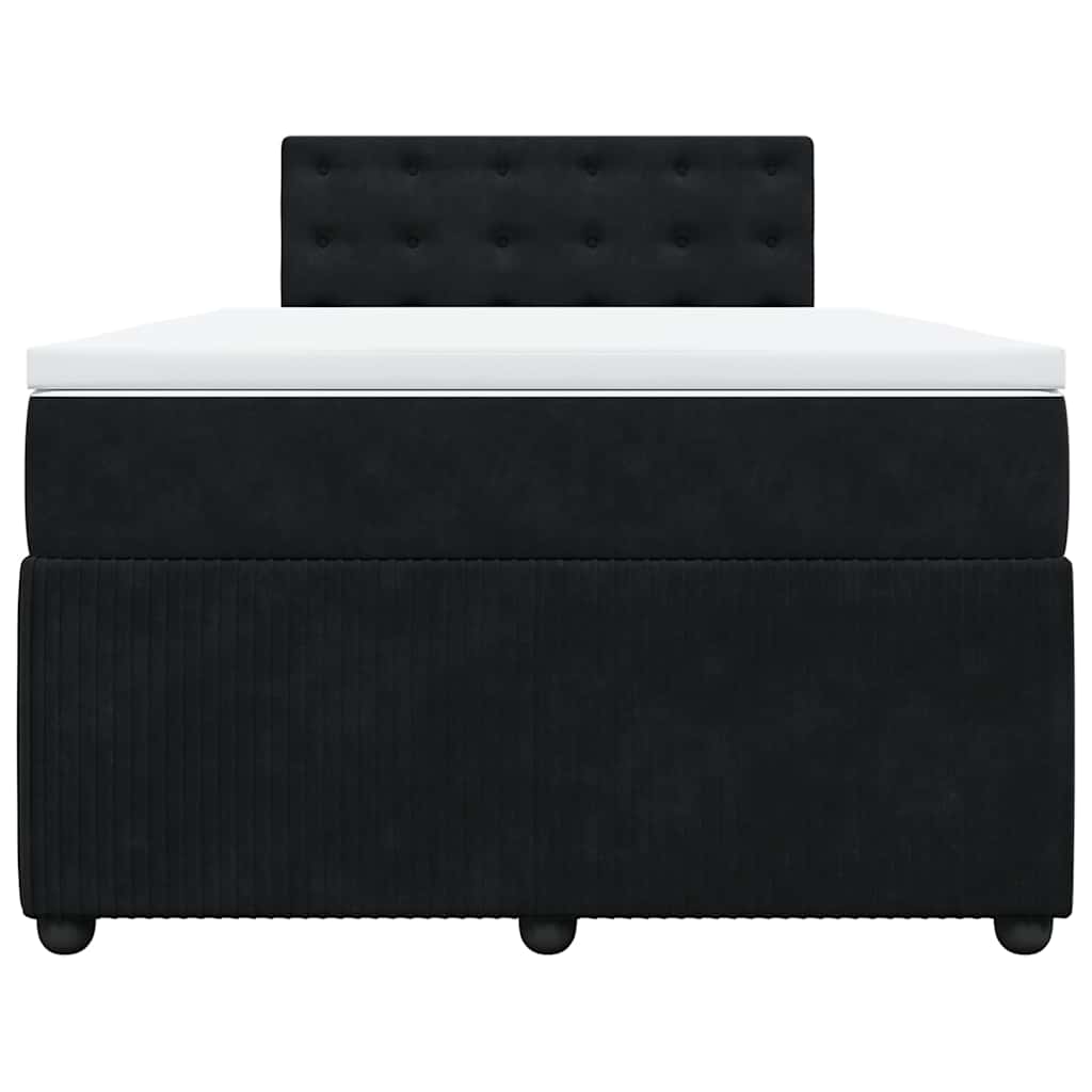 Boxspringbett mit Matratze Schwarz 120x190 cm Samt