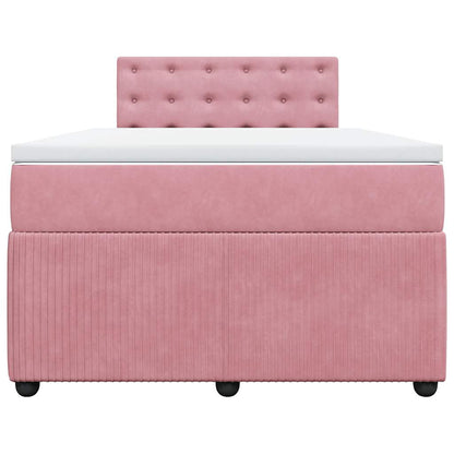Boxspringbett mit Matratze Rosa 120x190 cm Samt