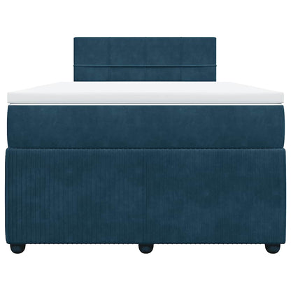 Boxspringbett mit Matratze Blau 120x200 cm Samt