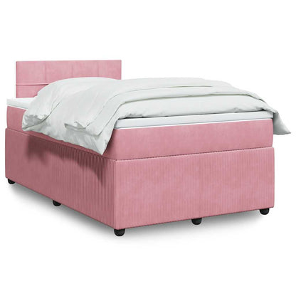 Boxspringbett mit Matratze Rosa 120x200 cm Samt