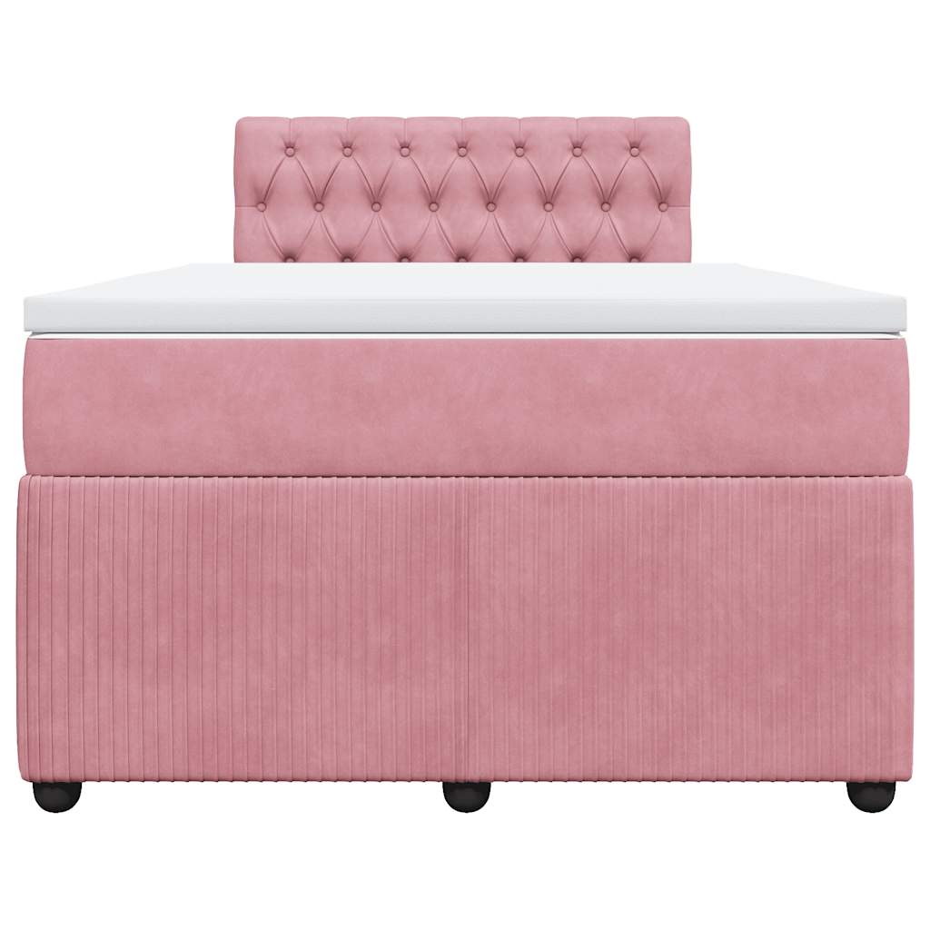 Boxspringbett mit Matratze Rosa 120x200 cm Samt