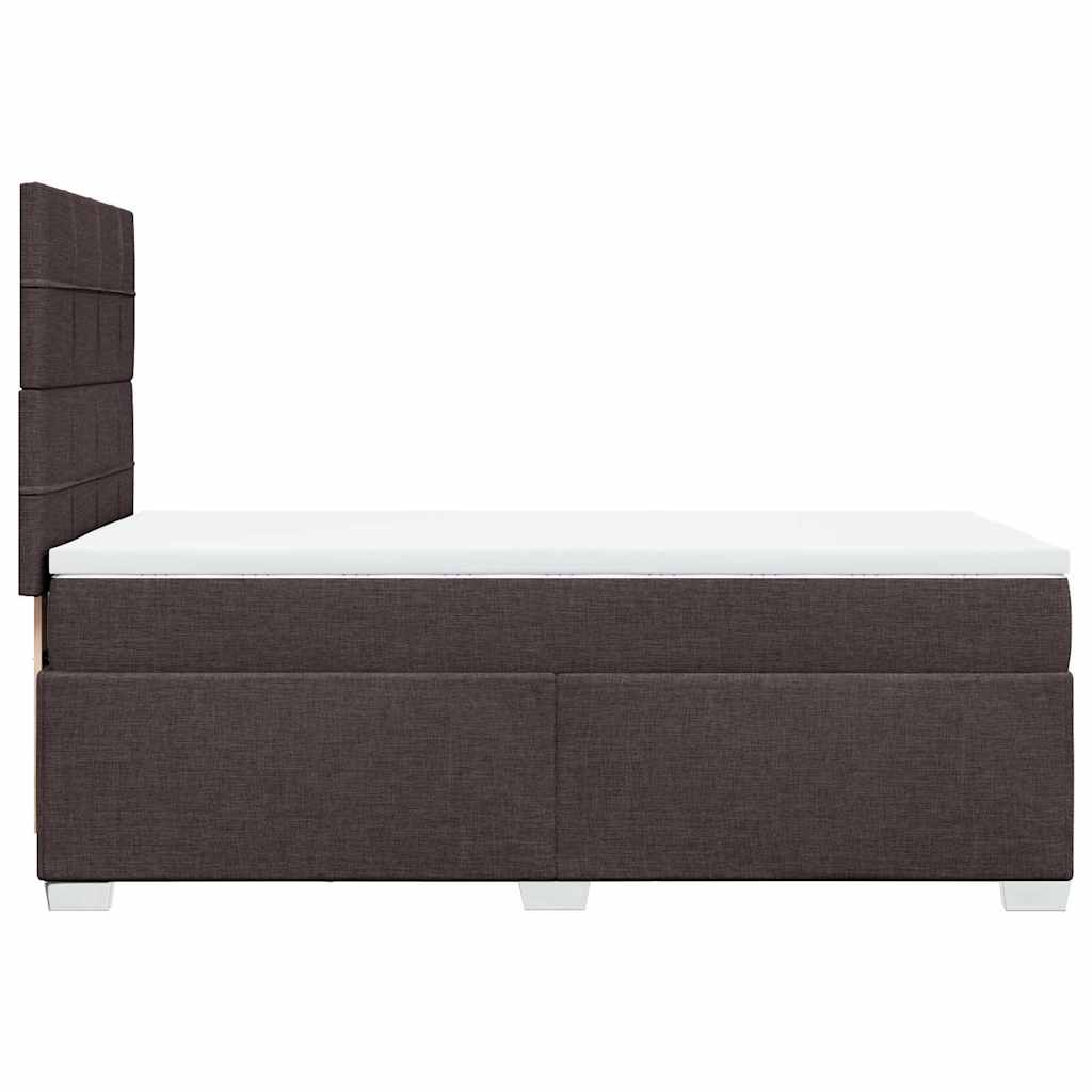Boxspringbett mit Matratze Dunkelbraun 80x200 cm Stoff