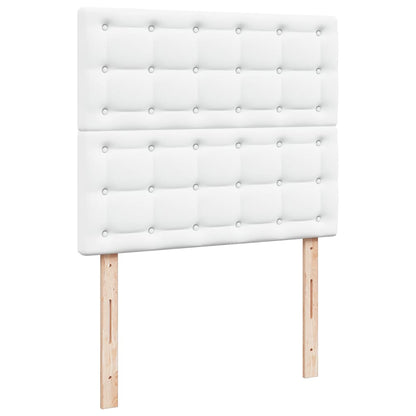 Boxspringbett mit Matratze Weiß 120x190 cm Kunstleder