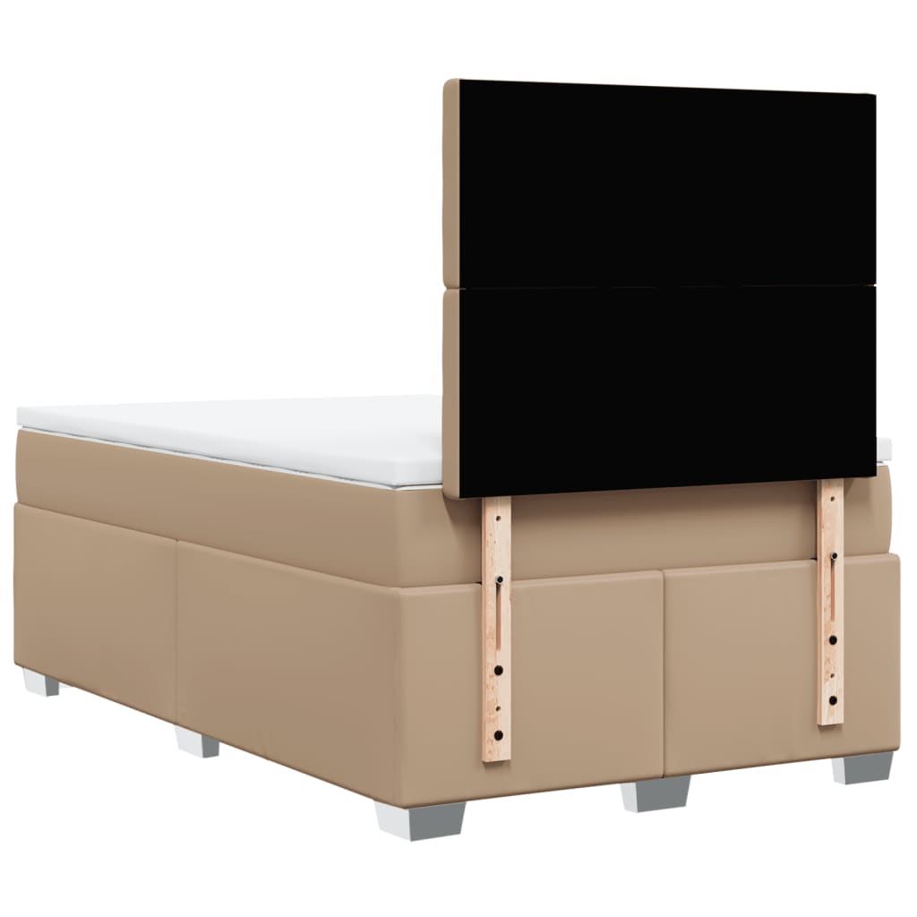Boxspringbett Matratze Cappuccino-Braun 120x190 cm Kunstleder