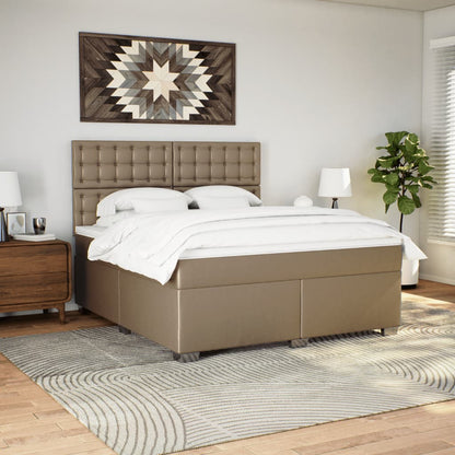 Boxspringbett Matratze Cappuccino-Braun 180x200 cm Kunstleder