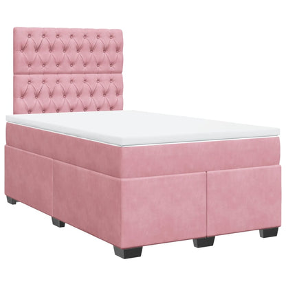Boxspringbett mit Matratze Rosa 120x190 cm Samt