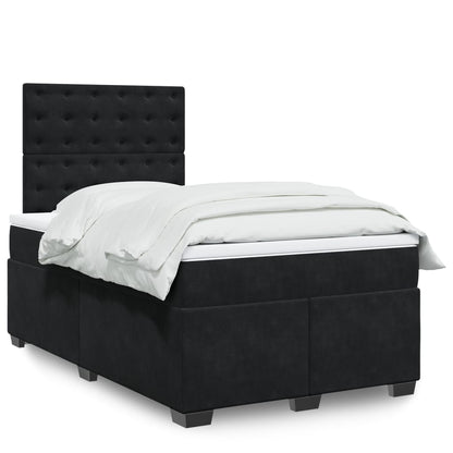 Boxspringbett mit Matratze Schwarz 120x190 cm Samt