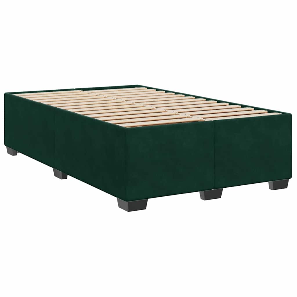 Boxspringbett mit Matratze Dunkelgrün 120x200 cm Samt