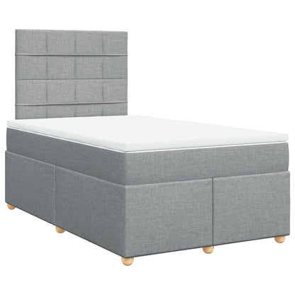 Boxspringbett mit Matratze Hellgrau 120x190 cm Stoff
