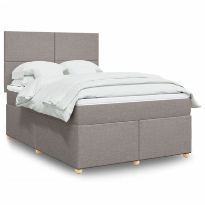 Boxspringbett mit Matratze Taupe 140x190 cm Stoff