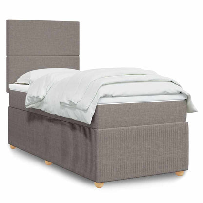 Boxspringbett mit Matratze Taupe 100x200 cm Stoff