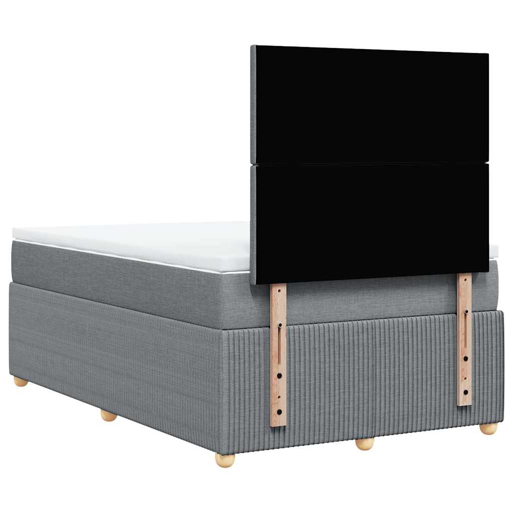 Boxspringbett mit Matratze Hellgrau 120x200 cm Stoff