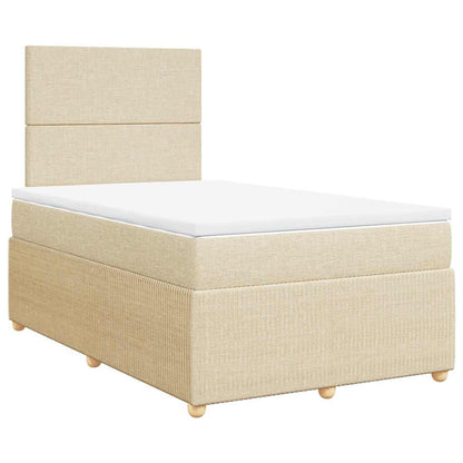 Boxspringbett mit Matratze Creme 120x200 cm Stoff