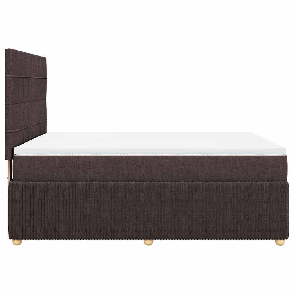 Boxspringbett mit Matratze Dunkelbraun 140x190 cm Stoff