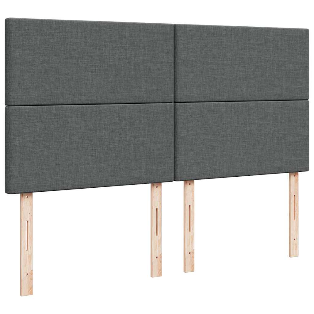 Boxspringbett mit Matratze Dunkelgrau 200x200 cm Stoff