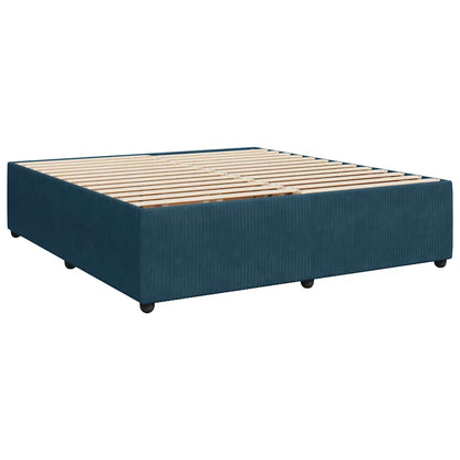 Boxspringbett mit Matratze Dunkelblau 200x200 cm Samt
