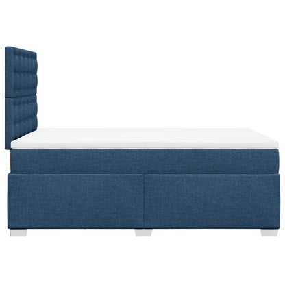 Boxspringbett mit Matratze Blau 120x190 cm Stoff