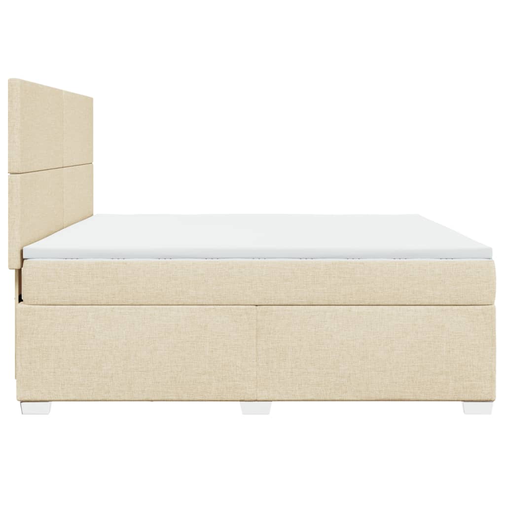 Boxspringbett mit Matratze Creme 180x200 cm Stoff