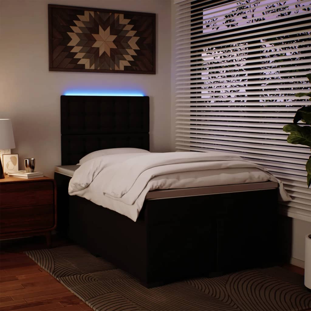 Boxspringbett mit Matratze Schwarz 120x190 cm Kunstleder