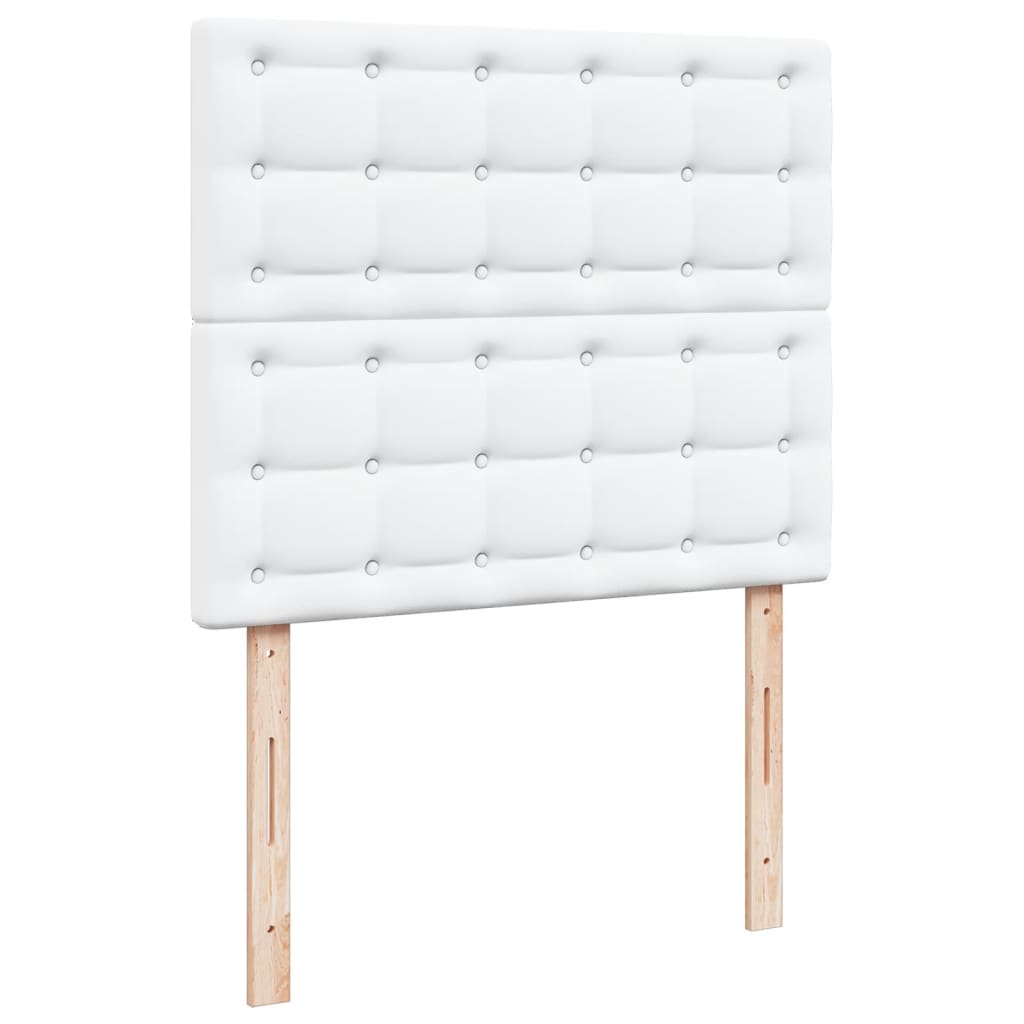 Boxspringbett mit Matratze Weiß 120x190 cm Kunstleder
