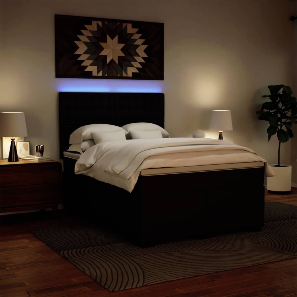 Boxspringbett mit Matratze Schwarz 140x190 cm Kunstleder