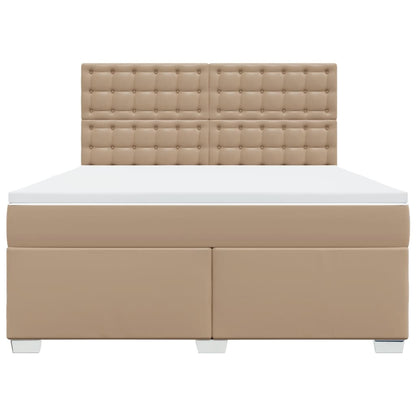 Boxspringbett Matratze Cappuccino-Braun 180x200 cm Kunstleder