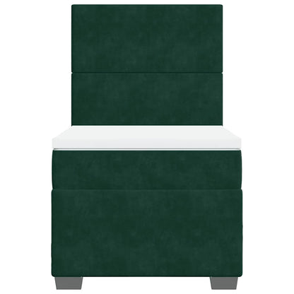 Boxspringbett mit Matratze Dunkelgrün 80x200 cm Samt
