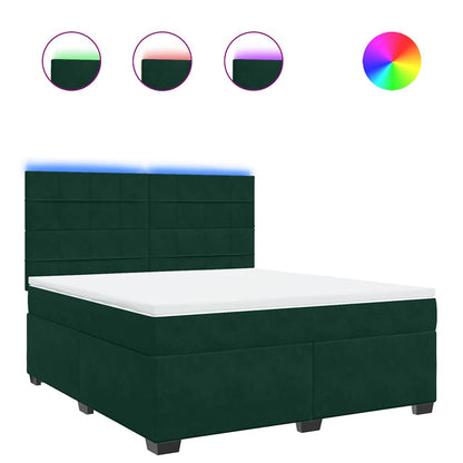 Boxspringbett mit Matratze Dunkelgrün 180x200 cm Samt