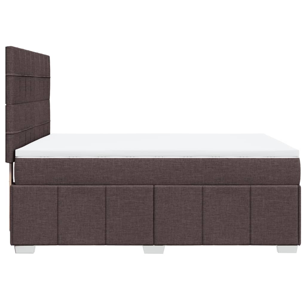 Boxspringbett mit Matratze Dunkelbraun 140x190 cm Stoff