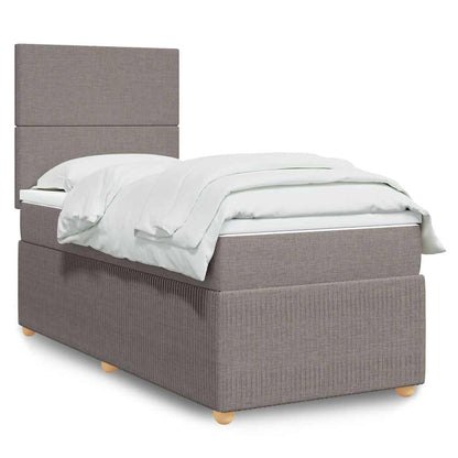 Boxspringbett mit Matratze Taupe 100x200 cm Stoff