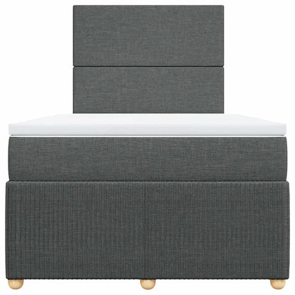 Boxspringbett mit Matratze Dunkelgrau 120x200 cm Stoff