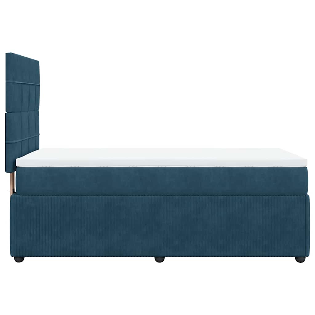 Boxspringbett mit Matratze Blau 90x190 cm Samt