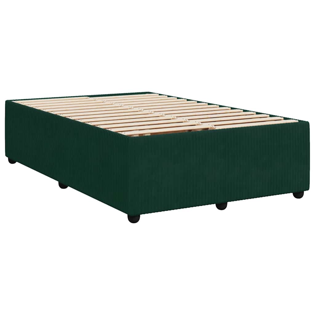 Boxspringbett mit Matratze Dunkelgrün 120x200 cm Samt
