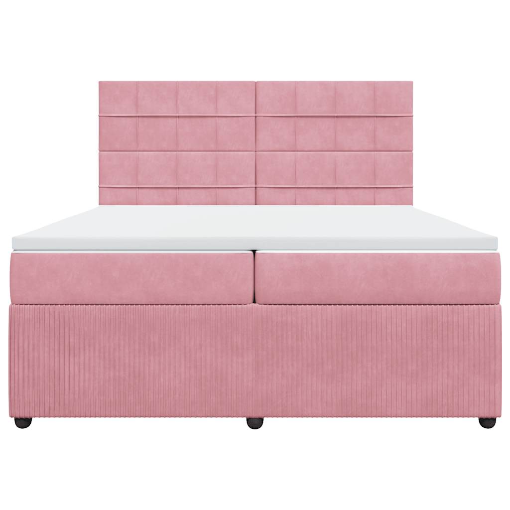 Boxspringbett mit Matratze Rosa 200x200 cm Samt