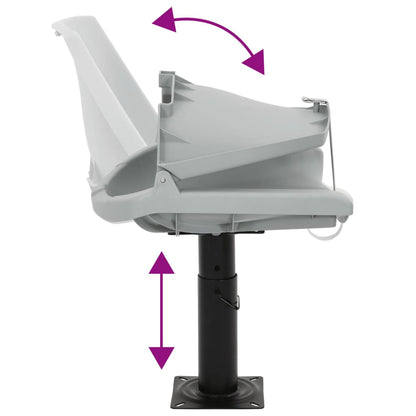 2-tlg. Bootssitz-Set Klappbar Kein Kissen Grau 48x51x41 cm