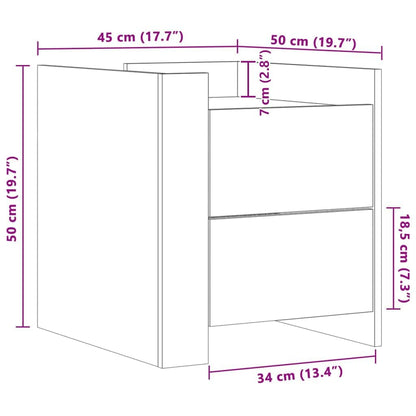 Nachttisch Betongrau 45x50x50 cm Holzwerkstoff