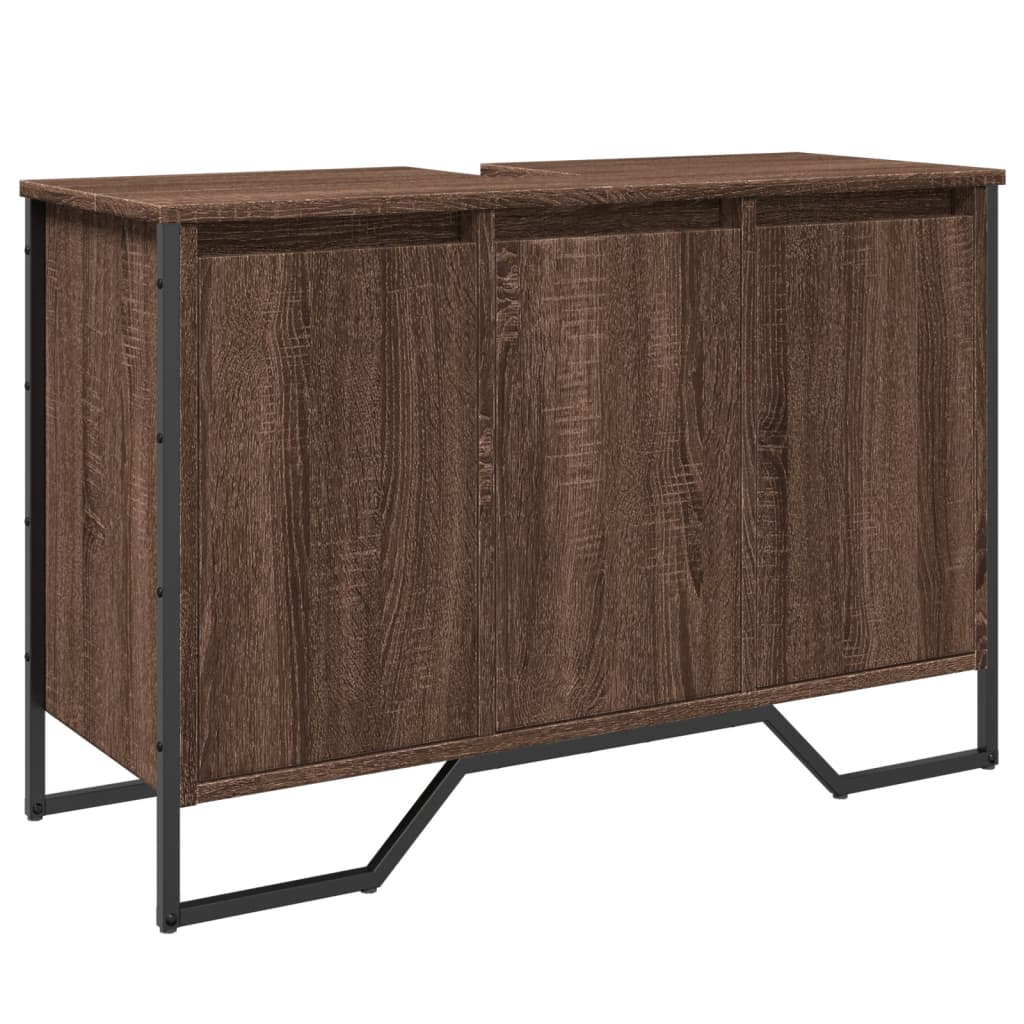 Waschbeckenunterschrank Braun Eichen-Optik 91x35x60 cm