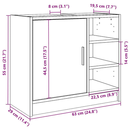 Waschbeckenunterschrank Sonoma-Eiche 63x29x55 cm Holzwerkstoff