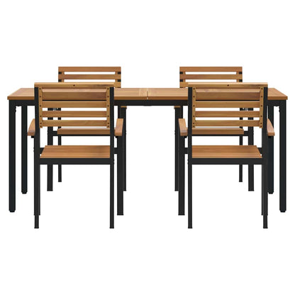 Garten Essgruppe 5 pcs Schwarz Massivholz Akazie