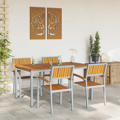 Garten Essgruppe 5 pcs Grau Massivholz Akazie