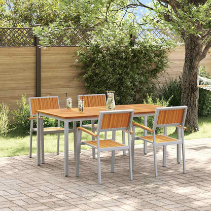 Garten Essgruppe 5 pcs Grau Massivholz Akazie