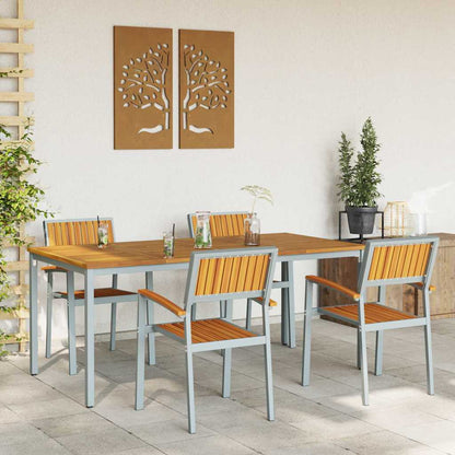 Garten Essgruppe 5 pcs Grau Massivholz Akazie