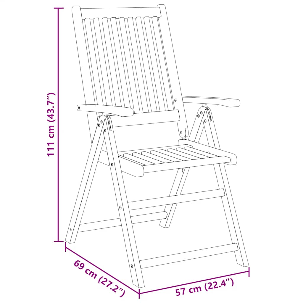 3-tlg. Garten-Essgruppe Massivholz Akazie