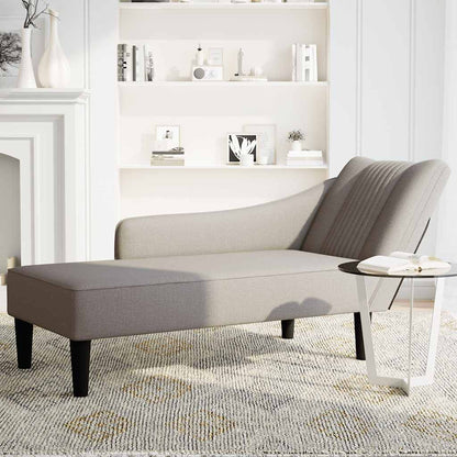 Chaiselongue mit Rechter Armlehne Taupe Stoff