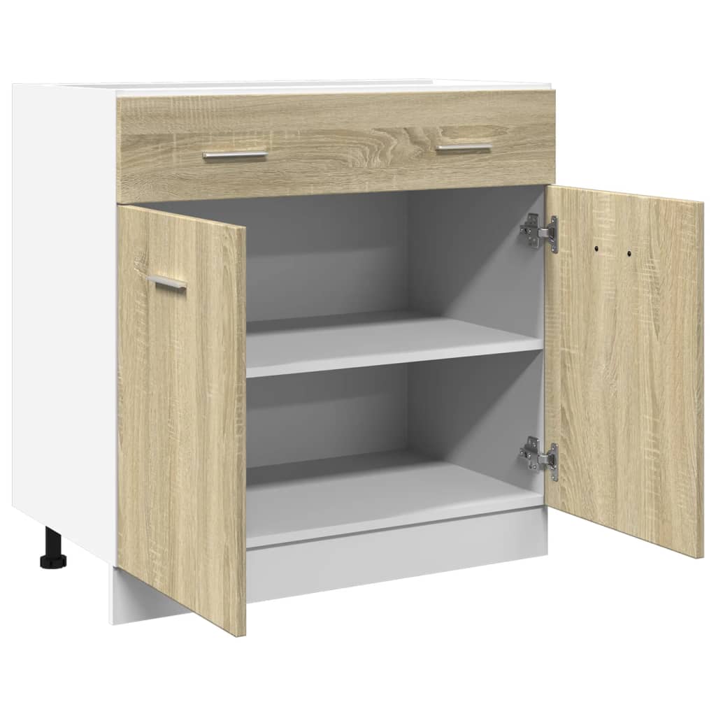 Schubunterschrank Lyon Sonoma-Eiche 80x46x81,5 cm Holzwerkstoff