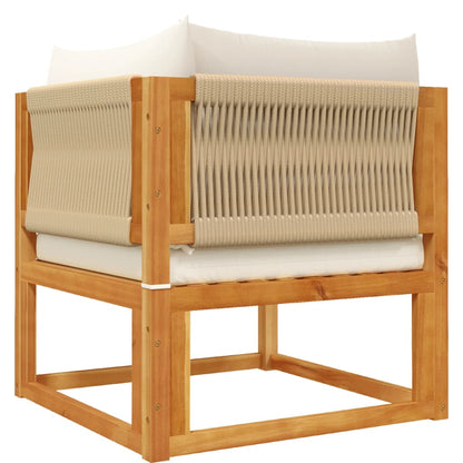 4-tlg. Gartensofa-Set mit Kissen Holz Akazie & Seil