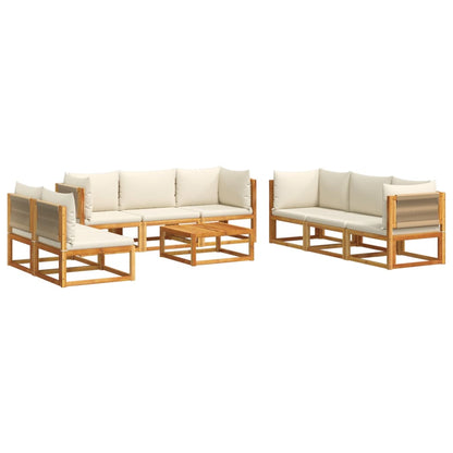 9-tlg. Gartensofa-Set mit Kissen Holz Akazie & Seil